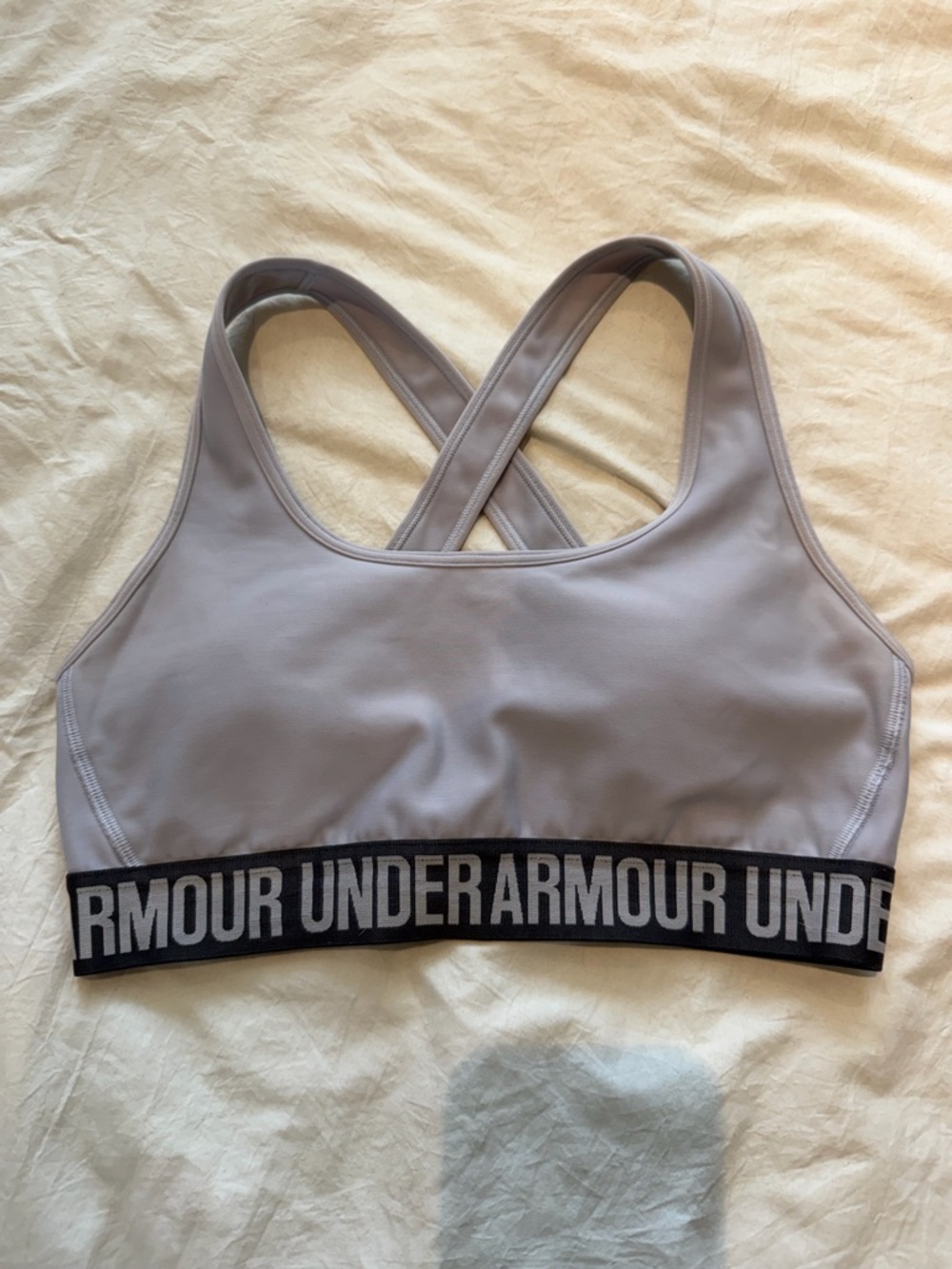 Under Armour Women's Light Purple Crossback Sports Bra with removable padding